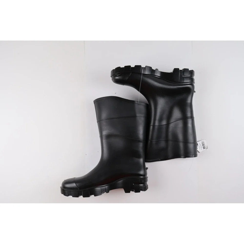 Unbranded Rain Boots Rubber Waterproof Lug Sole Black Size 10 NWT